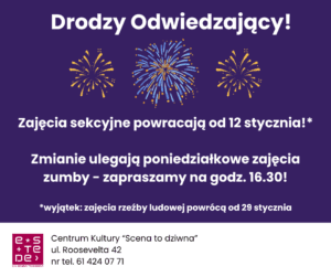 Start sekcji zajęciowych od 12 stycznia!