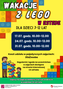 Wakacje z LEGO w CK eSTeDe [ZAPOWIEDŹ, 17.07., 24.07., 31.07.]