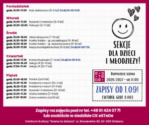 Sekcje dziecięce w sezonie 2026/2027 [ZAPOWIEDŹ]